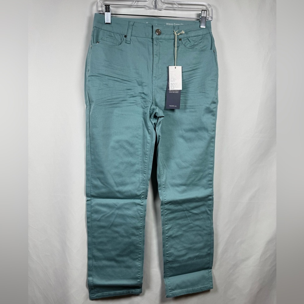 Laurie Felt Regular Wave Denim 5 Pocket Crop Jeans  Aqua 4